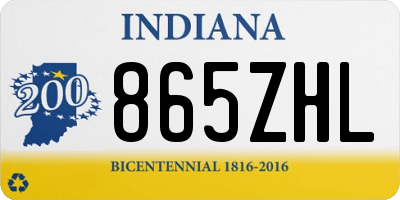 IN license plate 865ZHL