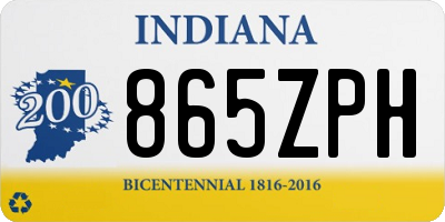 IN license plate 865ZPH