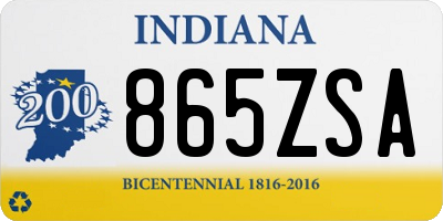 IN license plate 865ZSA