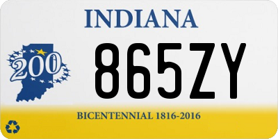 IN license plate 865ZY