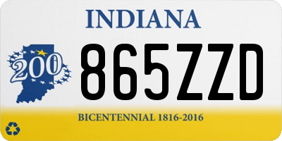 IN license plate 865ZZD