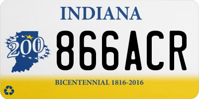 IN license plate 866ACR