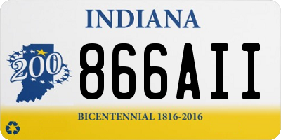 IN license plate 866AII