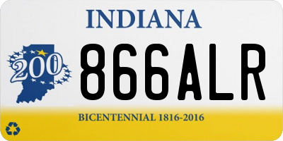 IN license plate 866ALR
