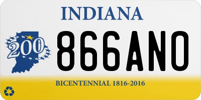 IN license plate 866ANO