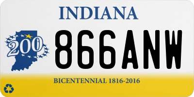 IN license plate 866ANW