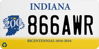 IN license plate 866AWR