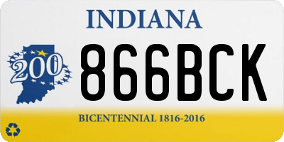 IN license plate 866BCK