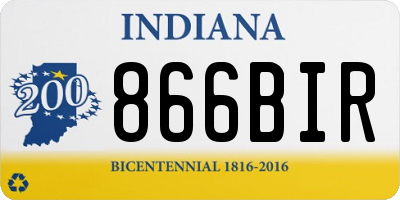 IN license plate 866BIR