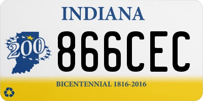 IN license plate 866CEC
