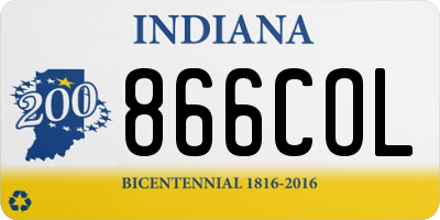 IN license plate 866COL