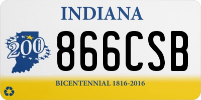 IN license plate 866CSB