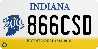 IN license plate 866CSD