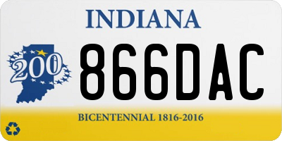 IN license plate 866DAC