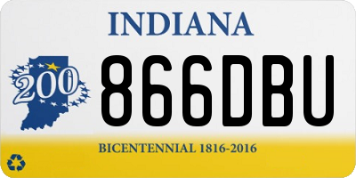 IN license plate 866DBU