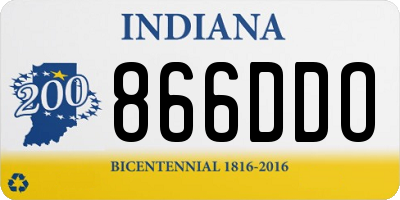 IN license plate 866DDO