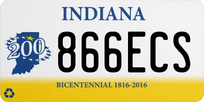 IN license plate 866ECS