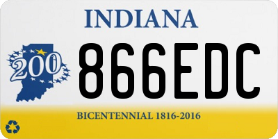 IN license plate 866EDC