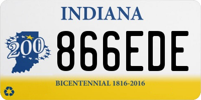 IN license plate 866EDE