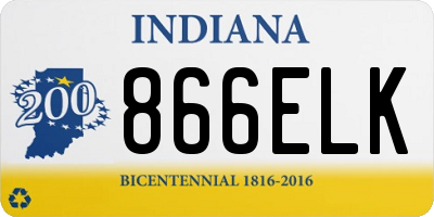 IN license plate 866ELK