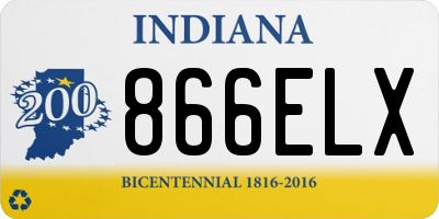 IN license plate 866ELX