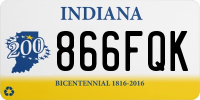 IN license plate 866FQK