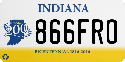IN license plate 866FRO