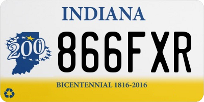 IN license plate 866FXR