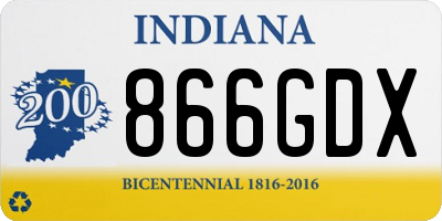 IN license plate 866GDX