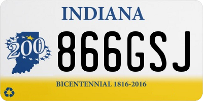 IN license plate 866GSJ