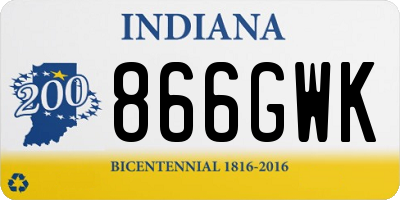 IN license plate 866GWK