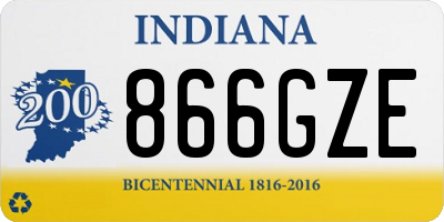 IN license plate 866GZE