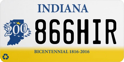 IN license plate 866HIR