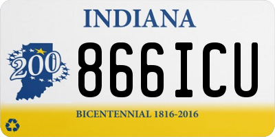 IN license plate 866ICU