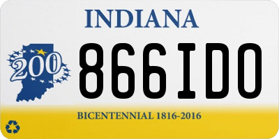 IN license plate 866IDO