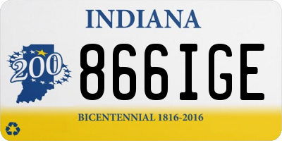 IN license plate 866IGE