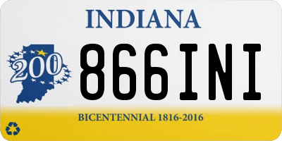 IN license plate 866INI