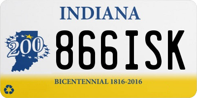 IN license plate 866ISK