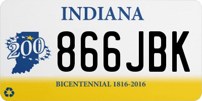 IN license plate 866JBK