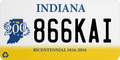 IN license plate 866KAI