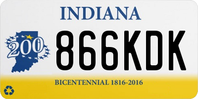 IN license plate 866KDK
