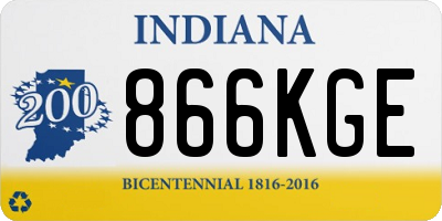 IN license plate 866KGE