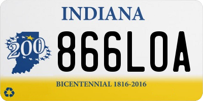 IN license plate 866LOA