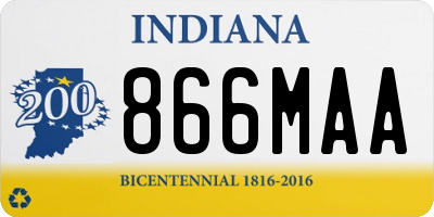IN license plate 866MAA