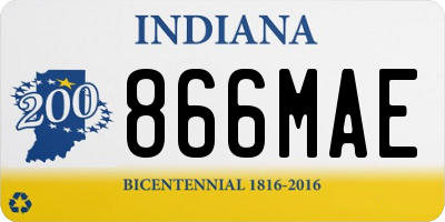 IN license plate 866MAE