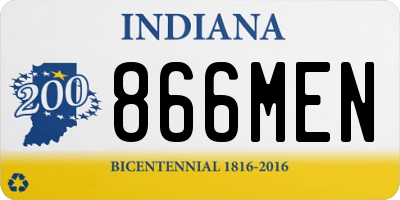 IN license plate 866MEN