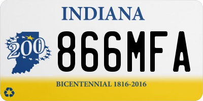 IN license plate 866MFA