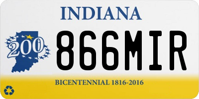 IN license plate 866MIR