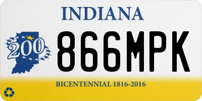 IN license plate 866MPK