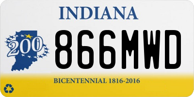 IN license plate 866MWD